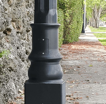 Custom base cover to accommodate ADA requirements & break-away couplings